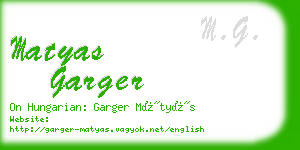 matyas garger business card